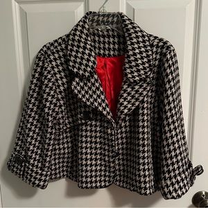 Vintage Cropped Houndstooth Jacket Size Large